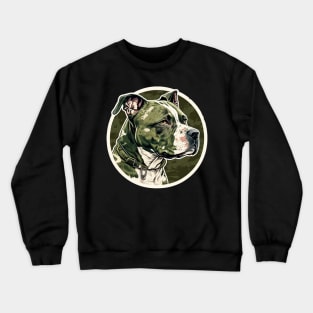 Staffordshire Bull Terrier Camouflage Motif Crewneck Sweatshirt